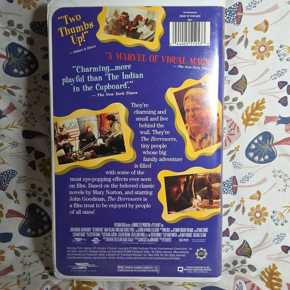 PolyGram One Size The Borrowers VHS Movie Kids Family John Goodman 1997 Fantasy